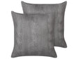 Set of 2 Scatter Cushions Grey Cotton Fabric 45 x 45 cm Knitted Home Decor Accessories Beliani