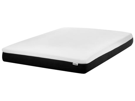 Latex Foam Mattress White and Black EU Double Size 4ft6 Medium Zippered Removable Polyester Cover Bedroom Accessories Beliani