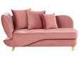 Pink Velvet Left Hand Chaise Lounge with Storage Container Living Room Seating Beliani