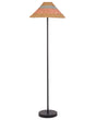 Floor Lamp Black and Beige Pink and Blue Paper Rope Shade Metal Base Living Room Bedroom Lighting Beliani