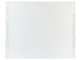 Blanket White Cotton 200 x 220 cm Bed Throw Chevron Pattern Fringes Bedroom Living Room Beliani