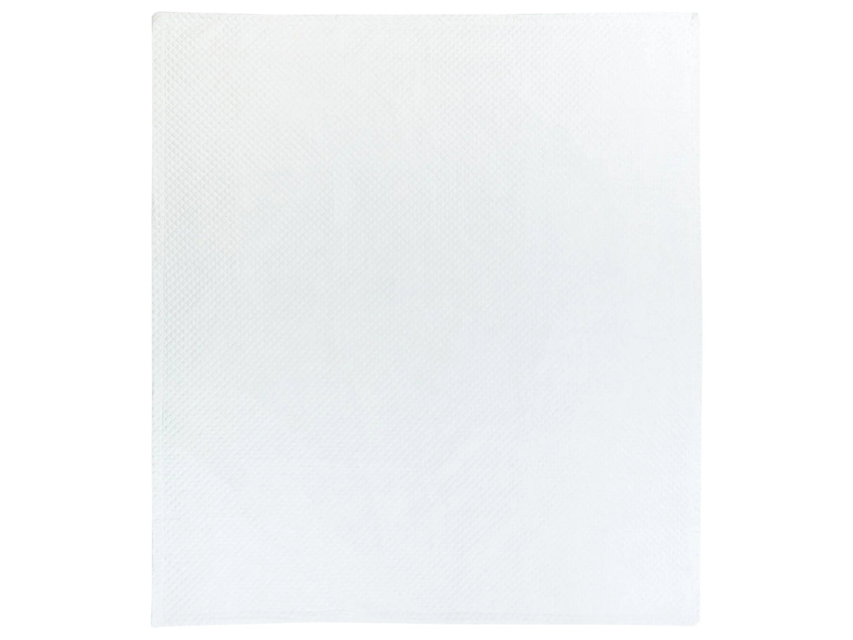 Bedspread White Polyester Fabric 220 x 240 cm Embossed Pattern Decorative Throw Bedding Classic Design Bedroom Beliani