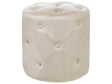Round Tufted Beige Ottoman Pouffe Quilted Footstool Glam Modern Design Beliani