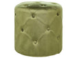 Round Tufted Olive Green Ottoman Pouffe Quilted 40 x 40 cm Footstool Glam Modern Design Beliani