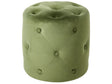 Round Tufted Olive Green Ottoman Pouffe Quilted 40 x 40 cm Footstool Glam Modern Design Beliani