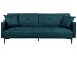 Sofa Bed Blue 3 Seater Buttoned Seat Click Clack Beliani