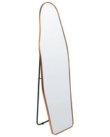 Standing Mirror Gold Aluminium Frame 48 x 160 cm with Stand Irregular Shape Framed Full Length Modern Design Beliani