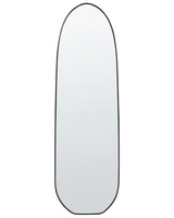 Wall Mirror Black Metal Frame 46 x 160 cm Aluminium Irregular Shape with Hooks Modern Style Wall Decor Beliani