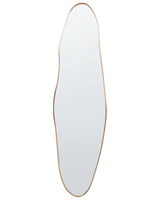 Wall Mirror Gold Metal Frame 41 x 162 cm Aluminium Irregular Shape with Hooks Modern Style Wall Decor Beliani