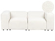 2 Seater Modular Sofa White Boucle Sectional Couch Sofa with Black Legs Modern Living Room Beliani