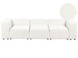3 Seater Modular Sofa White Boucle Sectional Couch Sofa with Black Legs Modern Living Room Beliani