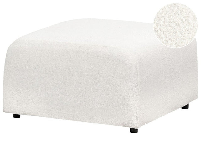 Ottoman White Boucle Upholstery Footrest Footstool Pouffe Minimalistic Style Beliani