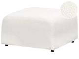 Ottoman White Boucle Upholstery Footrest Footstool Pouffe Minimalistic Style Beliani