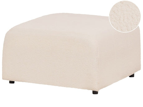 Ottoman Beige Boucle Upholstery Footrest Footstool Pouffe Minimalistic Style Beliani