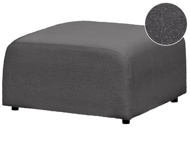 Ottoman Dark Grey Boucle Upholstery Footrest Footstool Pouffe Minimalistic Style Beliani