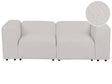 2 Seater Modular Sofa Light Grey Boucle Sectional Couch Sofa with Black Legs Modern Living Room Beliani