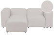 2 Seater Modular Sofa with Ottoman Light Grey Boucle Sectional Couch Sofa with Black Legs Modern Living Room Beliani