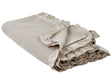 Bedspread Taupe Cotton 220 x 200 cm with a Frill Decorative Throw Bedding Bedroom Beliani