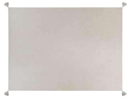Bedspread Taupe Cotton 150 x 200 cm with Tassels Decorative Throw Bedding Bedroom Beliani