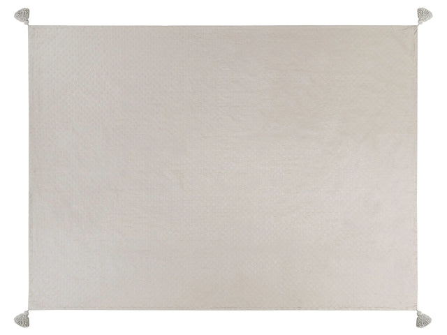 Bedspread Taupe Cotton 150 x 200 cm with Tassels Decorative Throw Bedding Bedroom Beliani