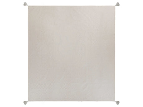 Bedspread Taupe Cotton 220 x 200 cm with Tassels Decorative Throw Bedding Bedroom Beliani