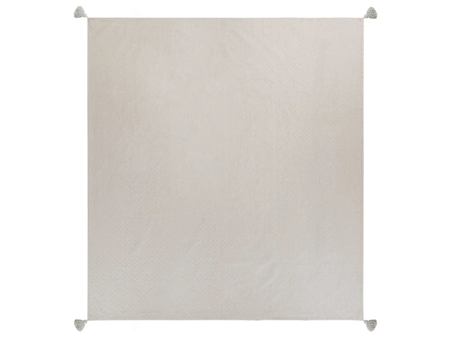 Bedspread Taupe Cotton 220 x 200 cm with Tassels Decorative Throw Bedding Bedroom Beliani