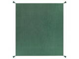 Bedspread Green Cotton 220 x 200 cm with Tassels Decorative Throw Bedding Bedroom Beliani