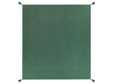 Bedspread Green Cotton 220 x 200 cm with Tassels Decorative Throw Bedding Bedroom Beliani
