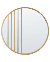 Wall Mirror Gold MDF Frame 80 x 80 cm Round Shape with Hooks Modern Style Wall Decor Beliani