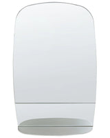 Wall Mirror Metal Silver 40 x 60 cm with Shelf Wall Mounted Decorative Mirror Modern Style Hanging Decor Beliani