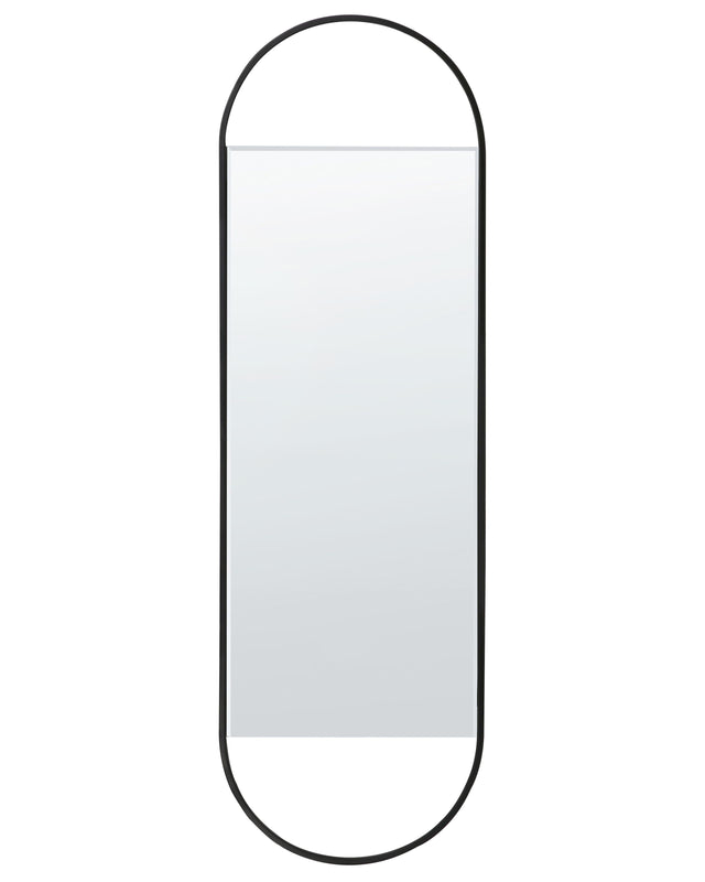 Wall Mirror Metal Black 40 x 120 cm Wall Mounted Decorative Mirror Modern Style Hanging Decor Beliani