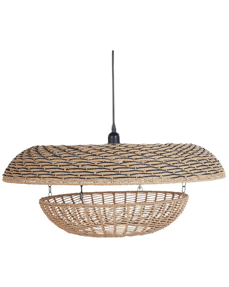 Pentant Lamp Natural Paper Rope Shade Lighting Hanging Light Beliani