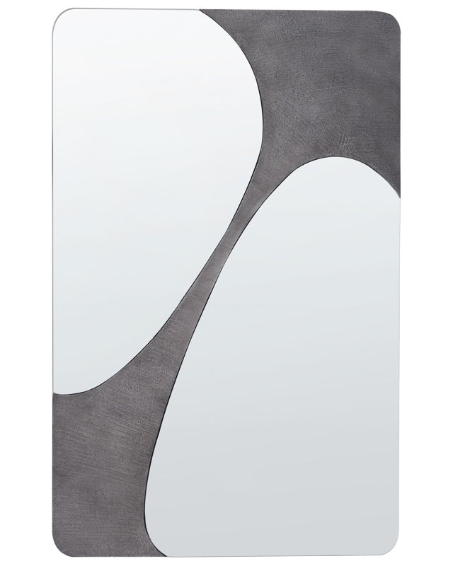 Wall Mirror Grey 70 x 110 cm Wall Mounted Decorative Mirror Modern Style Hanging Decor Beliani