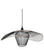 Pentant Lamp Black Iron and Rattan Shade Lighting Hanging Light Beliani