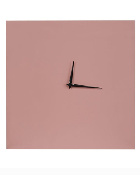 Wall Clock Pink Iron Frame 40 x 40 cm Painted Finish Square Shape Minimalist Modern Design Home Accessories Decor Living Room Bedroom Beliani