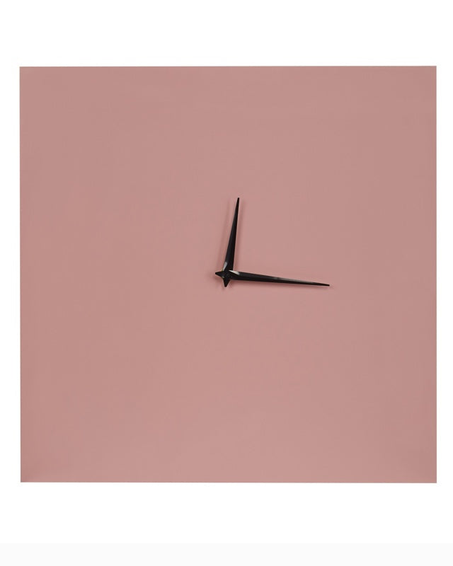 Wall Clock Pink Iron Frame 40 x 40 cm Painted Finish Square Shape Minimalist Modern Design Home Accessories Decor Living Room Bedroom Beliani