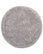 Shaggy Area Rug High-Pile Carpet Solid Grey Polyester Round 140 cm Beliani