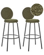 Set of 2 Bar Stools Green Boucle Black Steel Legs Modern Design Dining Room Seating Beliani