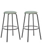 Set of 2 Bar Stools Mint Green Velvet with Footrest Kitchen Island Chair Beliani