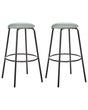 Set of 2 Bar Stools Mint Green Velvet with Footrest Kitchen Island Chair Beliani