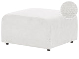 Ottoman White Corduroy Upholstery Footrest Footstool Pouffe Minimalistic Style Beliani