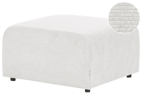 Ottoman White Corduroy Upholstery Footrest Footstool Pouffe Minimalistic Style Beliani
