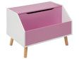 Storage Cabinet Box Pink MDF Rubberwood Legs with Lid Shelf for Kids Room Modern Style Beliani