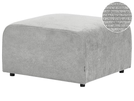 Ottoman Grey Corduroy Upholstery Footrest Footstool Pouffe Minimalistic Style Beliani