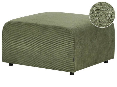 Ottoman Green Corduroy Upholstery Footrest Footstool Pouffe Minimalistic Style Beliani