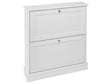 Shoe Storage Cabinet White Particle Board Legs 2 Compartments Modern Design Hallway Beliani