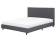 EU King Size Waterbed Grey Fabric Upholstered 5ft3 with Mattress Headrest Modern Design Beliani