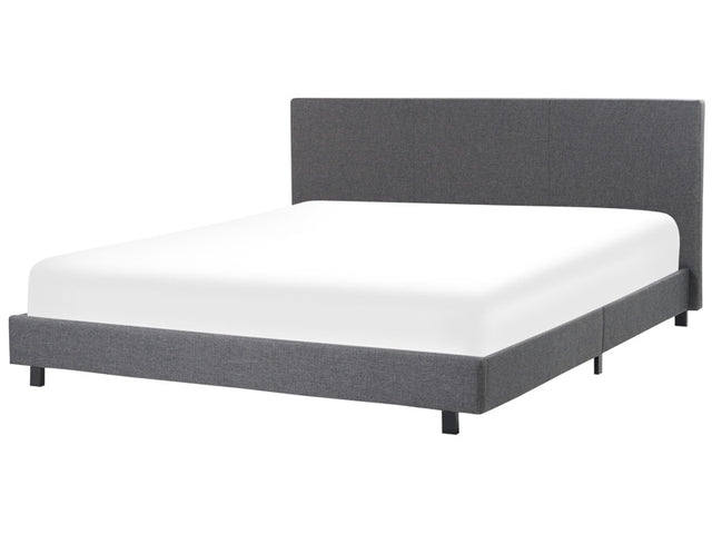 EU Super King Size Waterbed Grey Fabric Upholstered 6ft with Mattress Headrest Modern Design Beliani