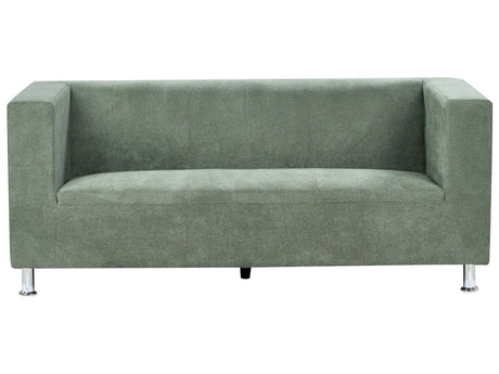 3 Seater Sofa Green Chenille Silver Metal Legs Track Arm Modern Design Beliani