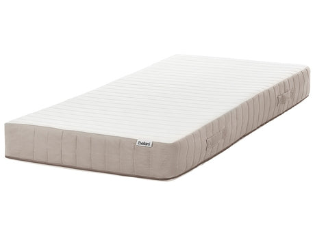 Pocket Sprung Mattress EU Single Size with Handles Latex Filling Removable Cover 3ft Medium Firm Modern Design Quilted Beliani